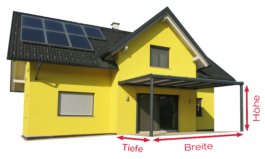 Skizze einer Terrassen&uuml;berdachung