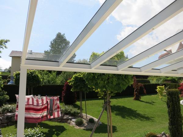 Glaseindeckung als Wetterschutz